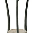 thumbnail image 3 of Round Wooden Top Accent Table with Flared Metal Legs, Brown and Gray, 3 of 4