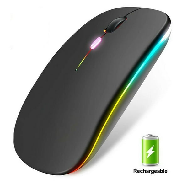 Rechargeable Wireless Mouse 2.4GHz Slim Silent Click Wireless Optical Mouse Long Range Wireless Mouse for Laptop & PC Compatible with Mac MacBook Pro & MacBook Air etc