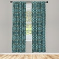 thumbnail image 3 of Ambesonne Ethnic Curtains, Aqua Color Palette Hippie, Pair of 28"x84", Multicolor, 3 of 5