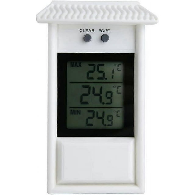 Weatherproof Digital Thermometer, Accurate Measurement for Indoors or Outdoors, White