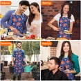 thumbnail image 4 of Pioneer Flower Floral Print Pattern Apron for Women and Men, Cotton Linen Waterproof with Pockets, Adjustable, 33x27 Inch for Kitchen, Gardening, BBQ, Salon, 4 of 6
