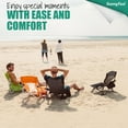thumbnail image 4 of Sunnyfeel Folding Low Beach Chair, Breathable Mesh Lawn Chair with Detachable Cup Holder & Padded Armrests for Beach Camping Patio, 1 Pack, Black, 4 of 7