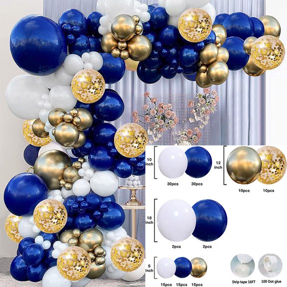 Blue Balloon Chain Birthday Party Set For Girls And Boys One-year-old Background Wall Scene Arrangement Decorative Supplies