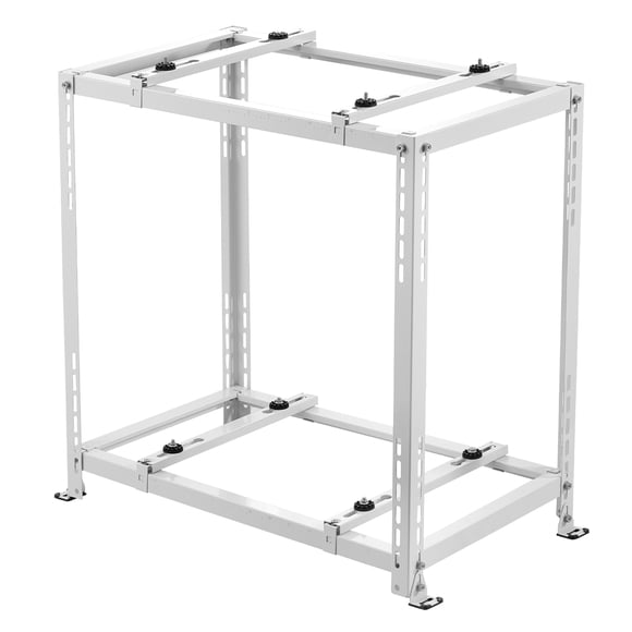 KFFKFF Mini Split Ground Stand, Anti-Vibration Mini Split Stand for 9000-18000 BTU Ductless Air Conditioner Heat Pump, Heavy Duty AC Base Bracket Floor Mount w/ 551LBS Max. Load,Dual Levels