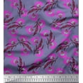 thumbnail image 1 of Soimoi Purple Velvet Fabric Knapweed Floral Print Fabric by the Yard 58 Inch Wide, 1 of 1