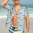 thumbnail image 4 of Uemuo Spaceship Printed Regular Fit Short Sleeve Casual Hawaiian Shirt for Men,Aloha shirt,Tropical shirt,Floral print shirt,Vacation Beach shirt-, 4 of 9