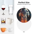 thumbnail image 6 of Sigee Astronaut Cosmic Rainbow for Water-Resistant, Heat-Resistant, Non-Slip Leather Coasters Set, Ideal for Coffee Table, Office, Bar, Home Decor-Round Shape, 6 of 6
