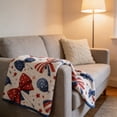 thumbnail image 7 of AuroraX Fleece Throw Blanket for Couch with Designs 4th of&nbsp;July White Sofa Blanket,Bow Printed Patriotic 50x60 inch Independence Day Home Decor, 7 of 7