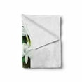 thumbnail image 2 of Letter J Soft Flannel Fleece Blanket, Abstract Floral Arrangement J Silhouette and Jasmine Blossoms ABC Concept, Cozy Plush for Indoor and Outdoor Use, 50" x 60", Green White Black, by Ambesonne, 2 of 6