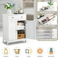 thumbnail image 5 of Zimtown White Wooden 2-Door Bathroom Cabinet Storage Organizer with 2 Shelves& 1 Drawer Freestanding, 5 of 13