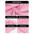 thumbnail image 6 of Color Block Women Short Sleeve Lapel Loose Casual A-line Mini Dress, 6 of 7