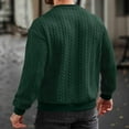 thumbnail image 3 of Men's Cable Knit Pullover Sweater Long Sleeve Crew Neck Knit Shirt Soft Loose Fit Casual Spring Twist Sweaters, 3 of 9