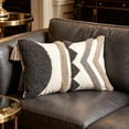 thumbnail image 6 of Boho Lumbar Throw Pillow Covers 12x20 Inch, Bohemian Tufted Decorative Pillow Covers with Tassels for Couch Sofa Bedroom Living Room 1 Pack, Black, 6 of 7