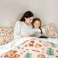thumbnail image 4 of Homewish Cute Gingerbread Man 7 Pieces Bedding Comforter Set,Merry Christmas Full Bedding Set,Brown Green Fitted Sheet Flat Sheet For Girls Boys,Ultra Soft Home Decor Reversible, 4 of 8