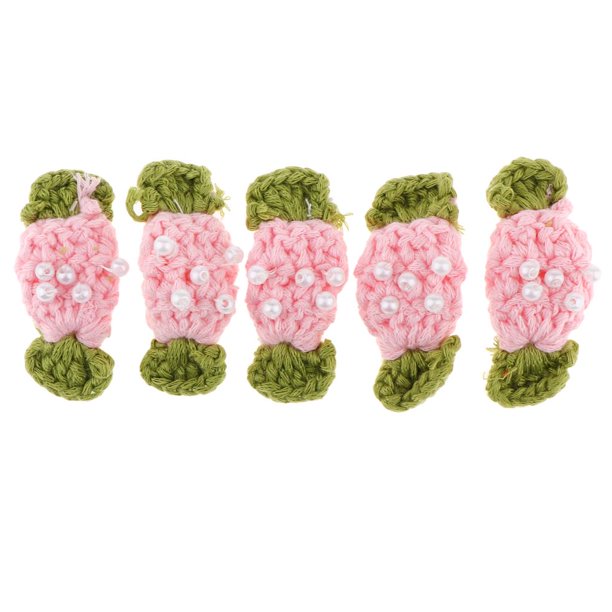 5 Uds Flores de Coser en Apliques de Dulces Manualidades Rosado Macarena Apliques de flores de ganchillo