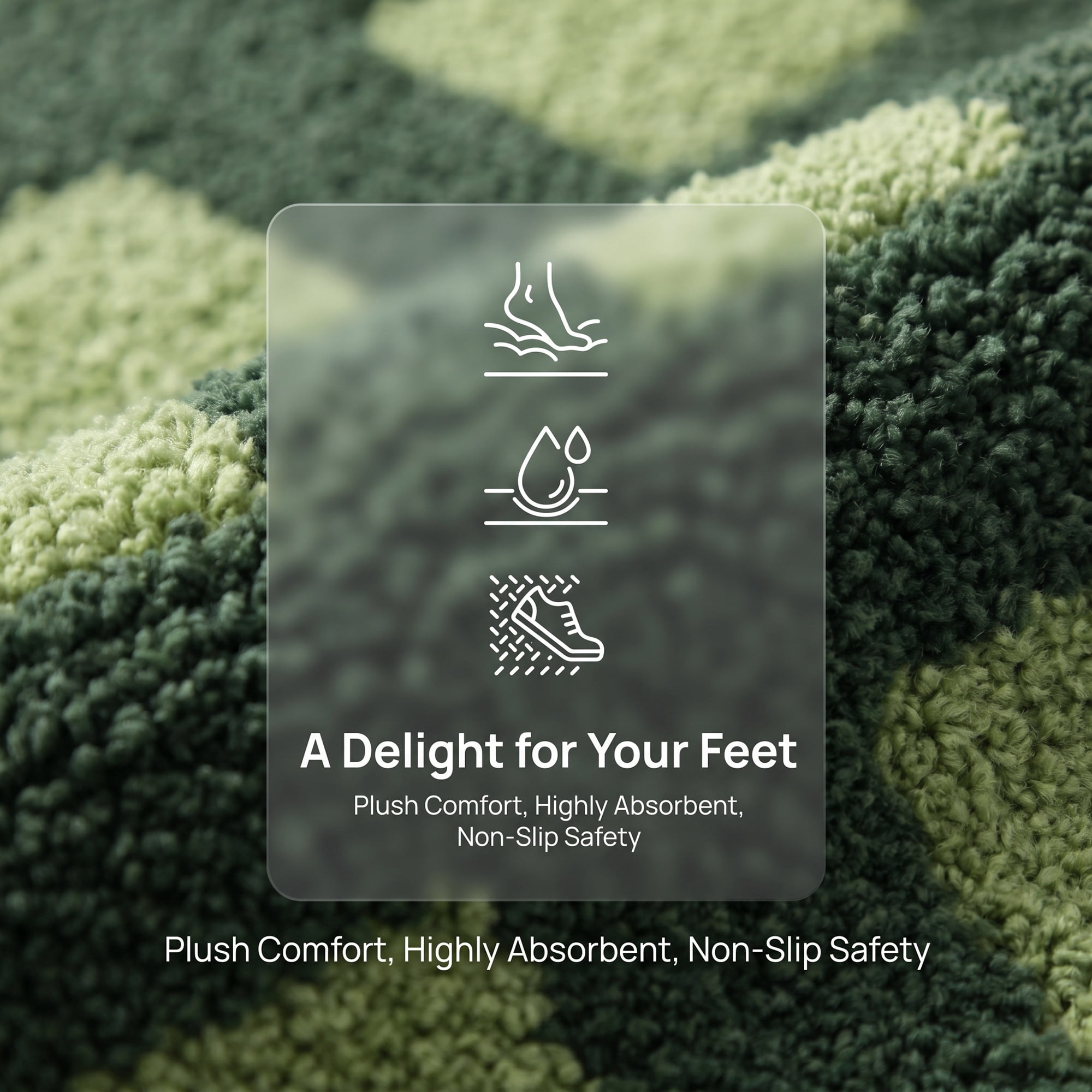 Unique Bargains Absorbent Non Slip Checkered Soft Plush Quick Dry Bath Mat Green 32" x 20"