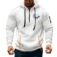 thumbnail image 3 of Styesk Sweatshirts for Men Men's Spring And Fall Printed Hooded Sweatshirt Zipper Multi-Pocket Pullover Sweatshirt, 3 of 4
