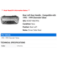thumbnail image 2 of Rear Left Door Handle - Compatible with 1995 - 1999 Chevy Tahoe 1996 1997 1998, 2 of 2