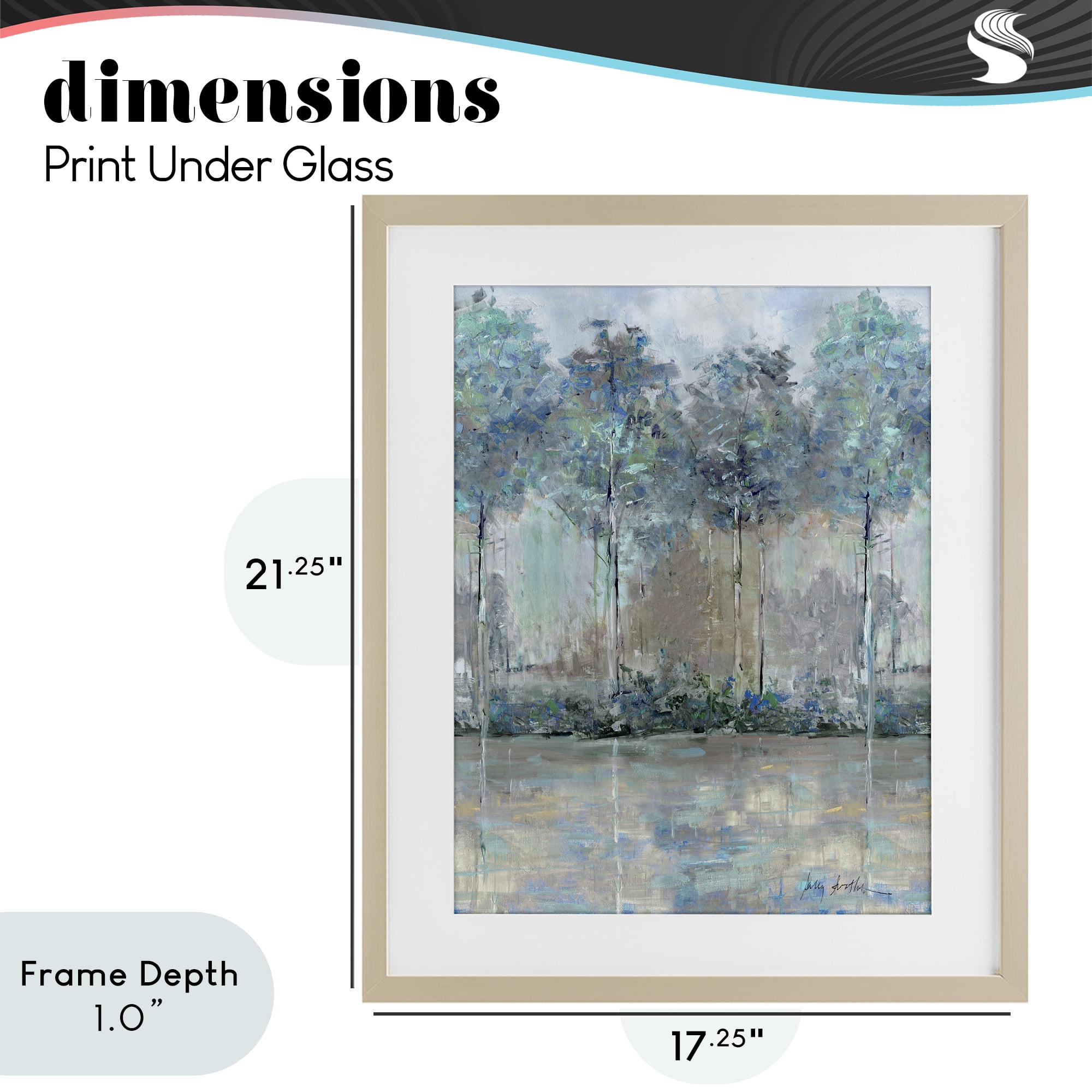 Stupell Industries Subdued Impression of Trees Birch Framed Print Under Glass, design by Sally Swatland