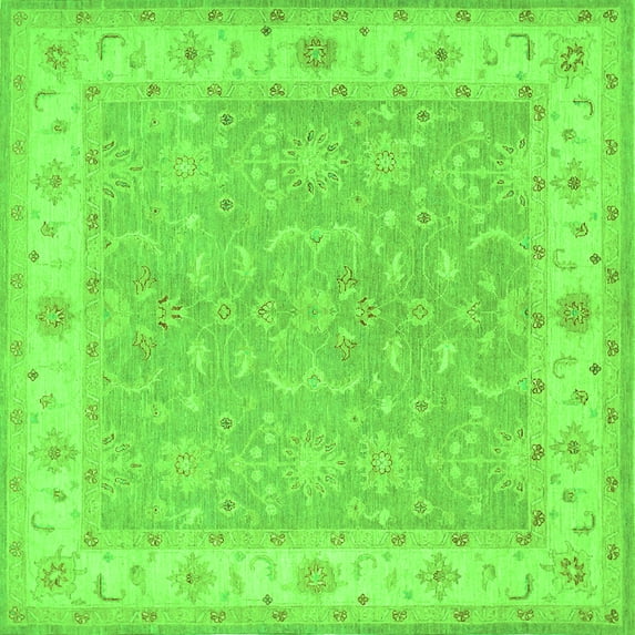 Ahgly Company Indoor Square Persian Green Traditional Area Rugs, 4' Square