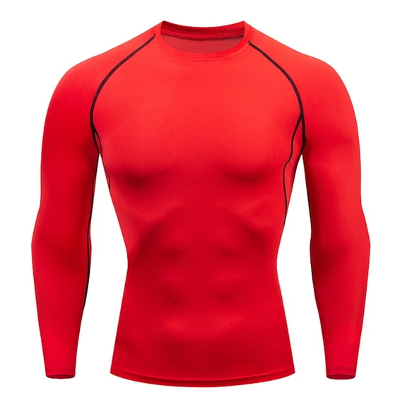 ZUKMRJPC Men's Compression Shirts Long Sleeve Crewneck Workout Gym T-Shirt Stretchy Slim Fit Sports Baselayer Running Undershirts
