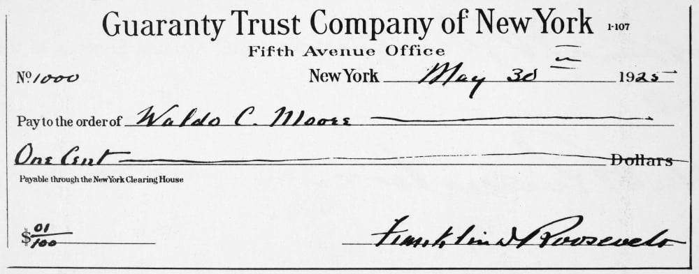 filled out check
