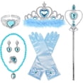 thumbnail image 1 of Princess Dress Up Accessories Princess Gloves,&nbsp; 7pcs Dress Up Set for Toddler Girls with Princess Crown, Wand, Gloves, Necklace, Earrings, Bracelet and Ring, Costume Toys for 3-6 yr Little, 1 of 7
