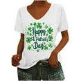 BiZtdJrK Women's St. Patrick's Day Shirts Casual Cotton Comfy U Neck