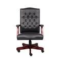 thumbnail image 3 of Boss Office Products Fauteuil de Direction Classique Caressoft avec Finition Acajou en Noir, 3 of 5