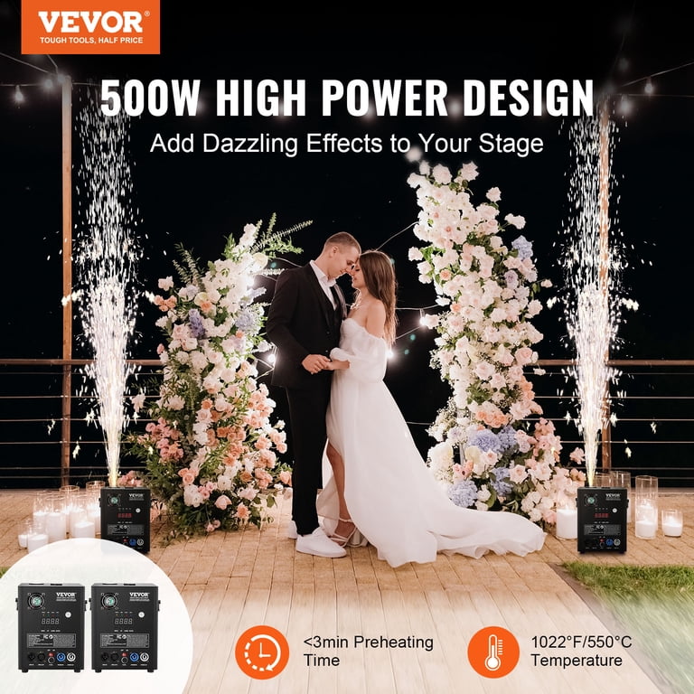 VEVOR Cold Spark Machine, 2 Pack 500W Output Fireworks Controllers