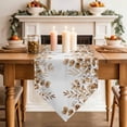 thumbnail image 3 of Table Runners 108 Inches Long, Brown Yellow Eucalyptus Leaves Cotton Linen Kitchen Dining Coffee Table Runner for Party Home, Watercolor Spring Summer Botanical Tabletop Dresser Scarves 13x108 Inch, 3 of 9