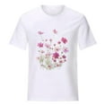 thumbnail image 5 of Enjoytime T-Shirt For Women Flower Graphic Print Tee Shirts Short Sleeve Casual Crewneck Lightweight Trendy Womens Summer Tops Casual, 5 of 6