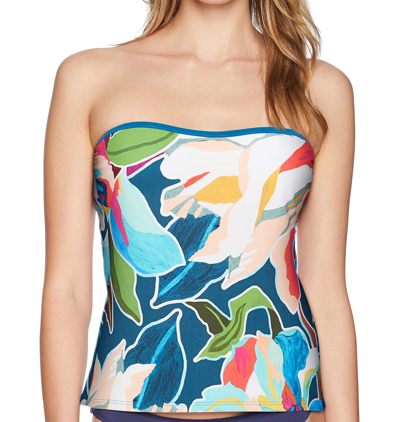 La Blanca Womens Floral Convertible Swim Tankini Top 78 8 Walmart