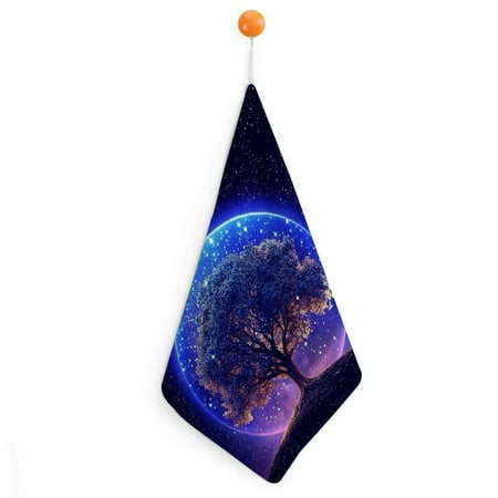 

Autua Stars Purple Circle Quick-Dry Hand Towels 11.8x11.8in Superfine Fiber Kitchen Essentials Pack of 1 2pcs