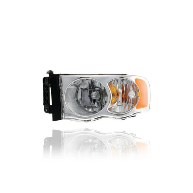 Headlight - Compatible/Replacement for '04-05 Dodge RAM Pickup 1500/2500/3500 - Halogen, Chrome Interior - Left Hand - Driver - 55077121AG - CAPA