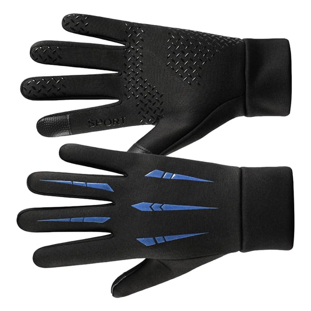 Guantes de invierno resistentes al viento, impermeables, para nieve, esquí, correr, deportes de esquí. Azul