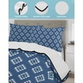 thumbnail image 4 of Blue Boho Geometric Twin XL Size Down Alternative Comforter, Lightweight Comforter Quilt Bedding Set with Pillow Shams Farmhouse Southwest Motifs Art All Seasons Bed Comforter Duvet Insert 68"x98", 4 of 7