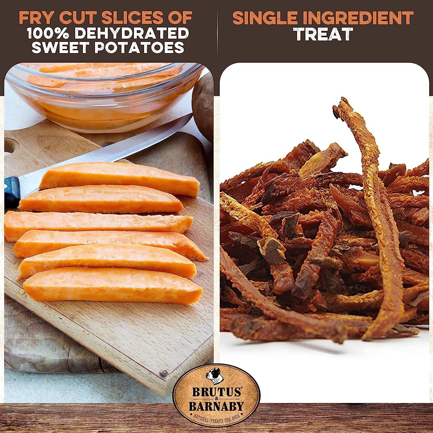Brutus & Barnaby Sweet Potato Fries Gluten Free, Grain Free Dog Treats, 14 Oz