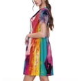 thumbnail image 2 of Vsdgher Aquarelle Cheval Blanc pour Femmes Été 2025 Décontracté Robes Midi Maxi Légères Manches Courtes Col Rond Robe de Plage, 2 of 6