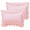 Pink, variant on PiccoCasa 2Pcs Satin Pillowcases Ruffled Pillow Shams, King Black