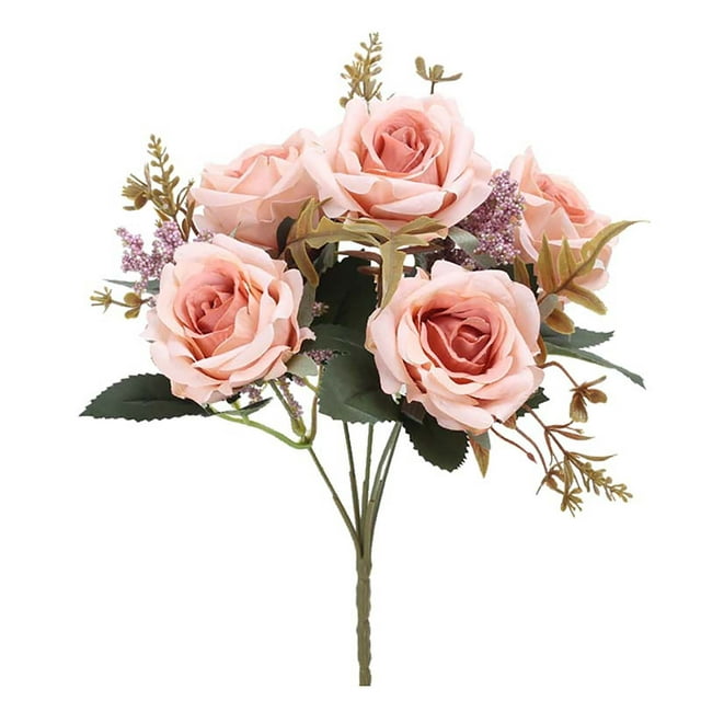 Flores artificiales, flores falsas, flores de imitación, juego de regalo para mujer, flores de rosa de franela para boda, fiesta, decoración de ramo para el hogar, rosa artificial