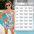 thumbnail image 5 of DISNIMO Girl One Piece Swimsuits Flower Print Quick Dry Swim Dress Sleeveless Hawaiian Beach Bathing Suit with Skirt Soft Stretch Swimwear Size 7-8, 5 of 8
