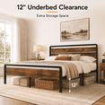 thumbnail image 4 of Zimtown Full Platform Bed Frame with 12-Inch Under-Bed Storage, LED Lighted Headboard & Footboard, Modern Apartment Bedroom,Rustic Brown, 4 of 10