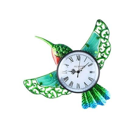 MUMTOP Outdoor clocks waterproof Hummingbird- outdoor wall clock battery operated for bathroom/Living Room Decor Indoor Exquisite Decoration