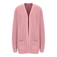 thumbnail image 5 of YOTAMI Knitted Shirt Cardigans for Women Fall Fashion Open Front Lightweight Loose Cardigan Tops with Pocket Long Sleeve Solid Color Casual Cardigan Coat Pink S, 5 of 5