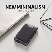 RFID Blocking Slim Wallet - One-Touch Pop Up Card Holder, Metal Minimalist Wallet for 10 Cards + Cash | Secure Front Pocket Design