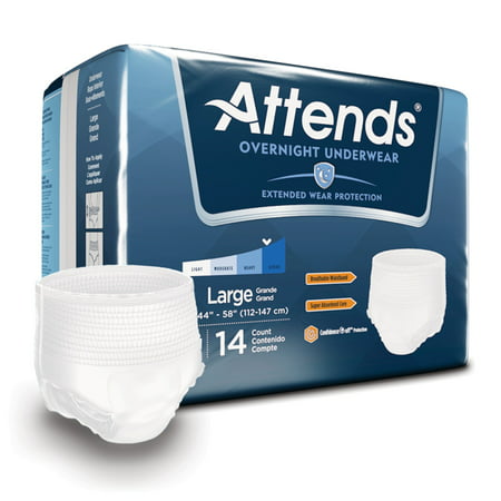 Attends Healthcare Products 30333101 White Large Discreet Adult Heavy Absorbent Underwear - Pack of 14