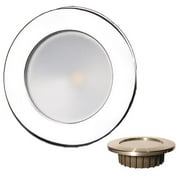Lunasea Lighting  3.5 ft. 12 VDC Gen3 Warm White, RGBW Full Color IP65 Recessed Light with Polished Stainless Steel Bezel
