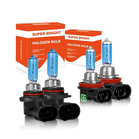 IHNZCB H11 9012 High Performance Halogen Headlight Bulbs High Low Beam Replacement Bulbs 4pcs