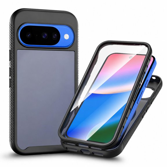 Lunvic Case for Google Pixel 11 Pro, Full-Body Rugged Phone Cover with Built-in Screen Protector, Shock Absorption TPU Bumper, Raised Camera Screen Edges, Black